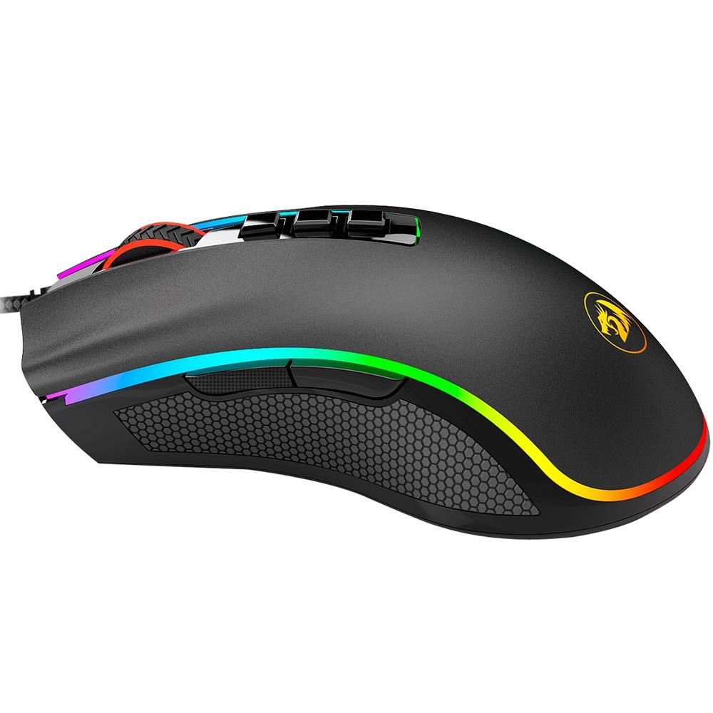 Mouse Gamer Redragon 10000dpi Chroma Cobra Preto com LED - M711
