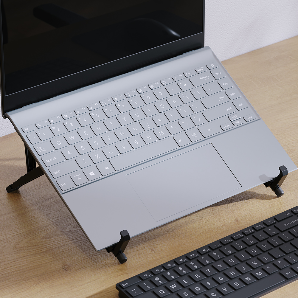 Suporte para Notebook Reliza, Regulável, Plástico Abs, Certificado Pela NR17, Preto