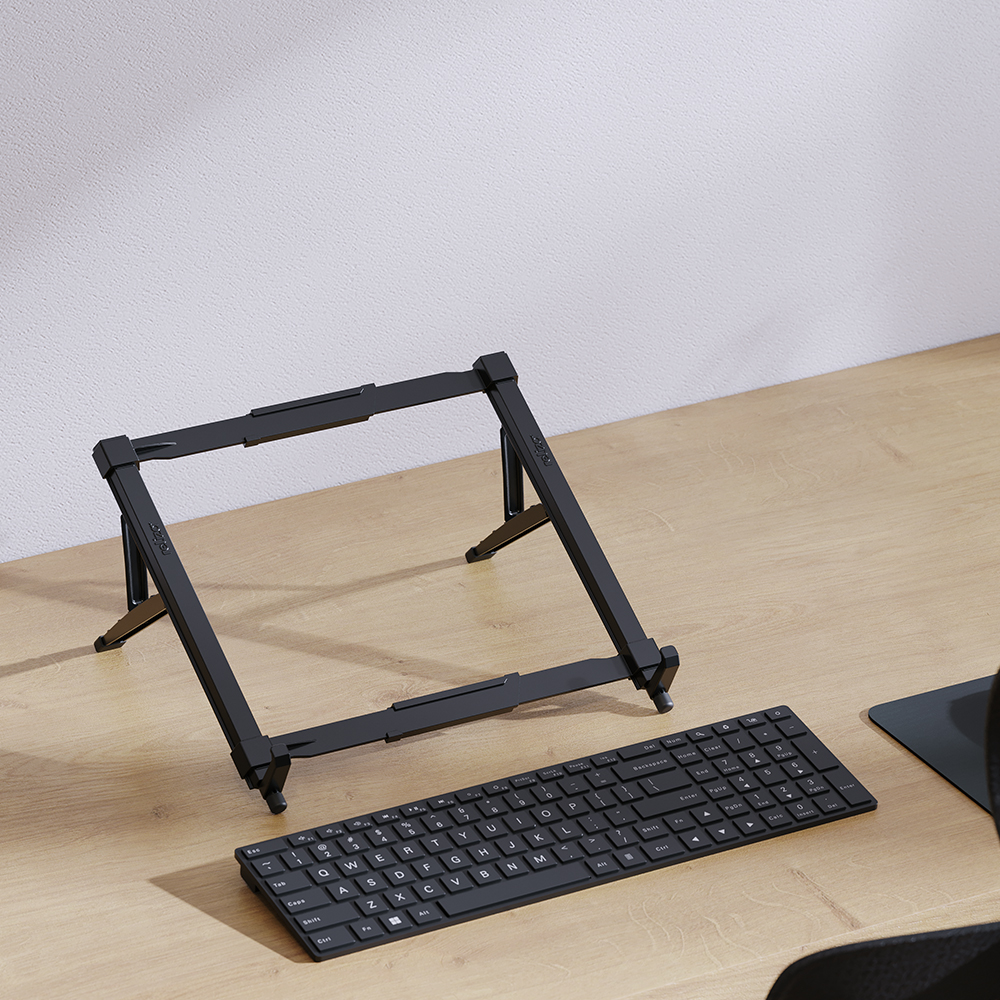Suporte para Notebook Reliza, Regulável, Plástico Abs, Certificado Pela NR17, Preto