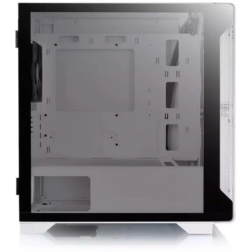 Gabinete ATX Thermaltake S100 Tg Snow White, Mini-Tower, Vidro Temperado, sem Fonte com 1 Fan - Branco