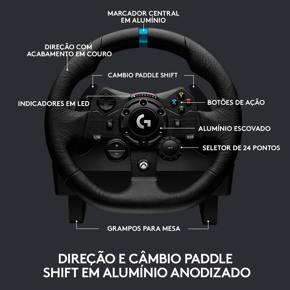 Volante Logitech G923 para Xbox Series x/S, Xbox One, PC com Trueforce,pedais Responsivos 941-000157
