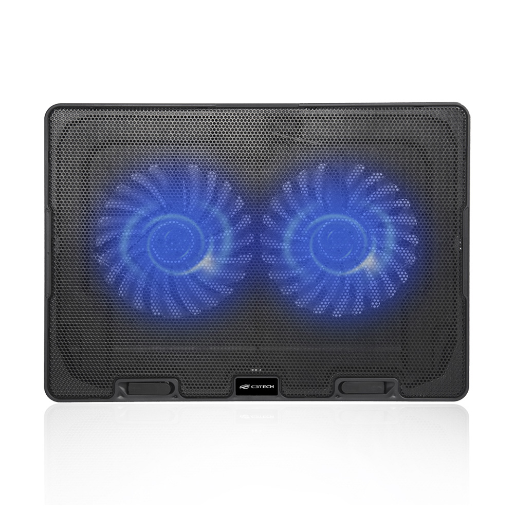 Suporte Base para Notebook 15.6'' com 2 Coolers, LED Azul - C3 Tech