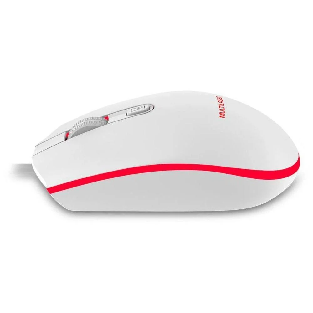 Mouse USB Gamer LED 7 Cores 2400dpi Branco - Multilaser