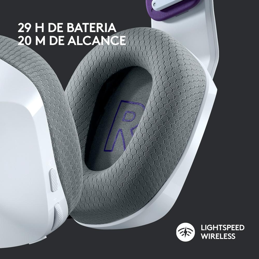 Headset Gamer sem Fio Logitech G733,DOUBY Sourround 7.1 com Blue Voice, RGB Ligthsync, PC e Ps- Branco