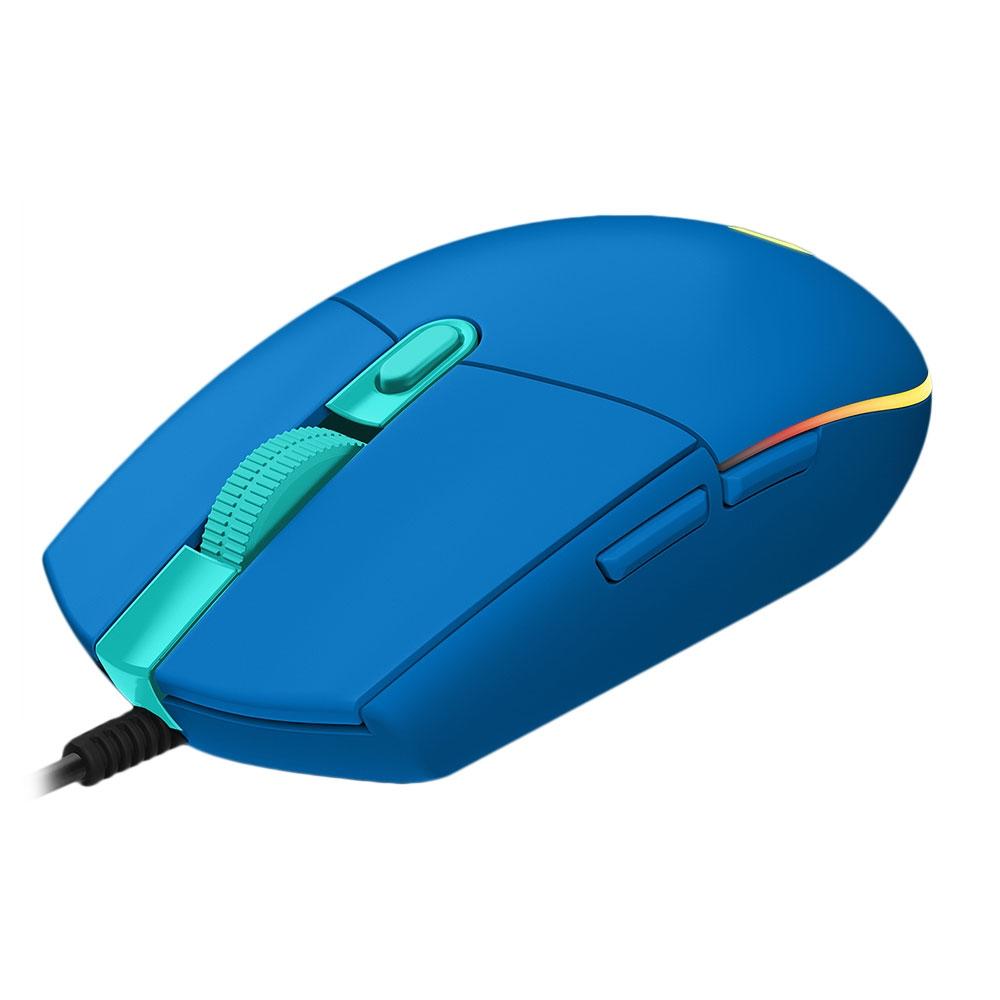 Mouse Gamer Logitech G203 LightSync RGB, Efeito de Ondas de Cores, 6 Botões,até 8.000 DPI, Azul