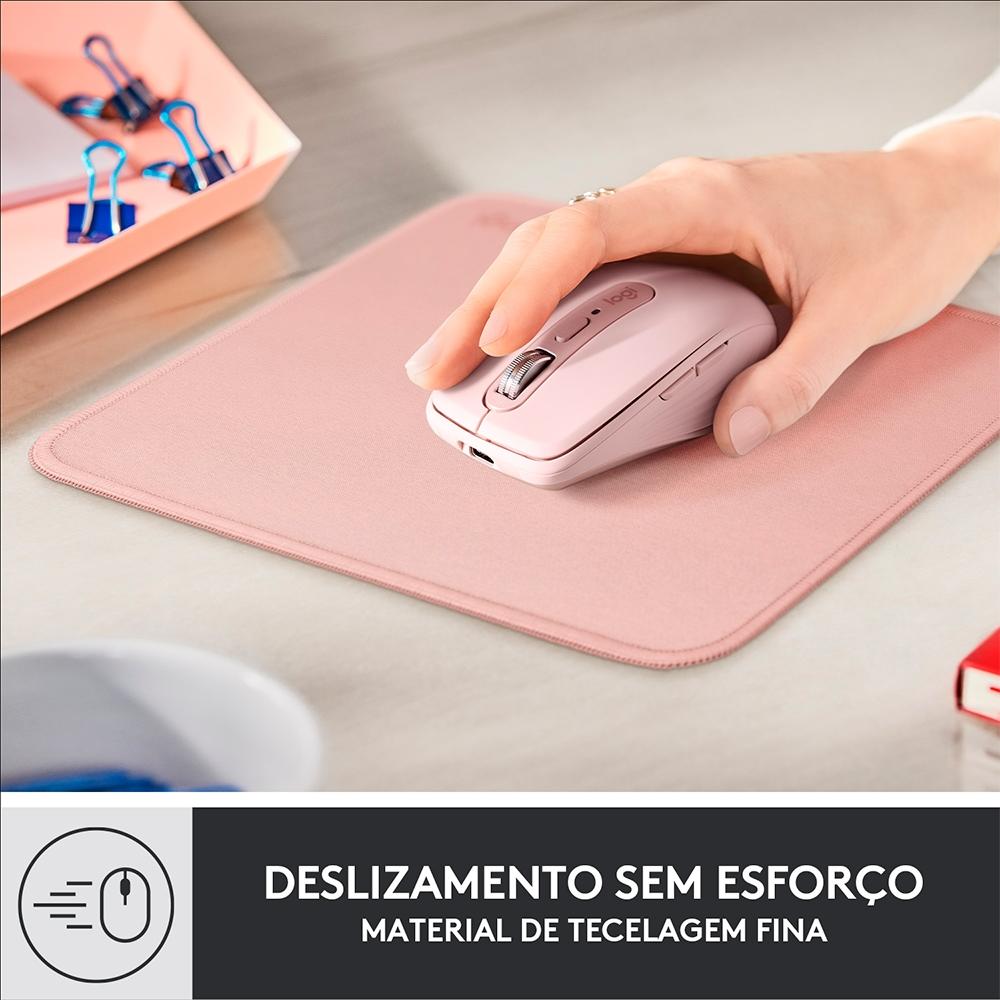 Mousepad Studio Series Logitech Portátil Rosa, 20x23cm, Antiderrapante, Resistente a Água - Rosa