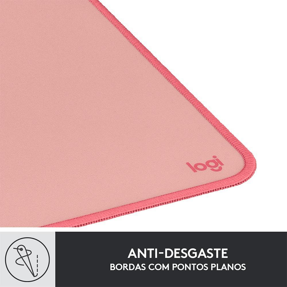 Mousepad Logitech Desk Mat Studio Series, Base Antiderrapante, Resistente a Respingos, Grande-Rosa