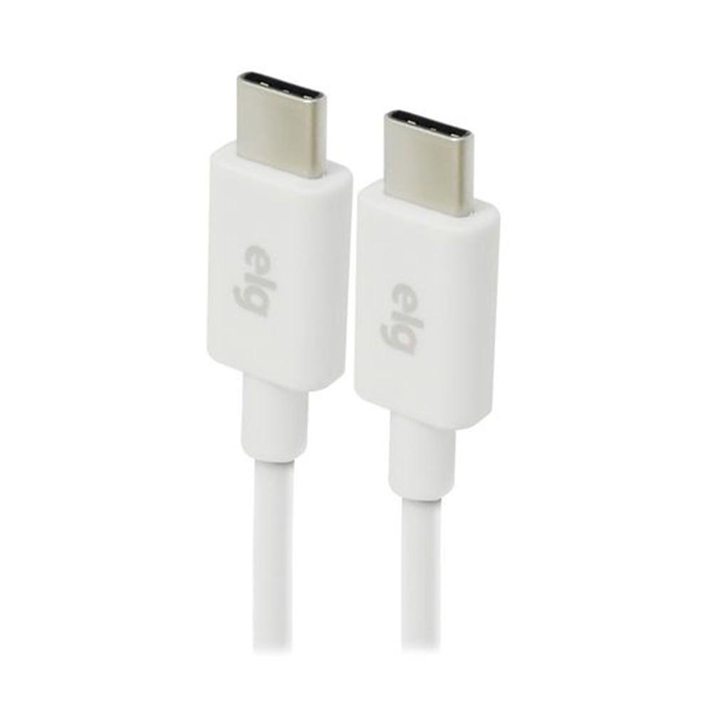 Cabo USB Tipo C para USB Tipo C ELG 1 Metro Branco - TC2TC