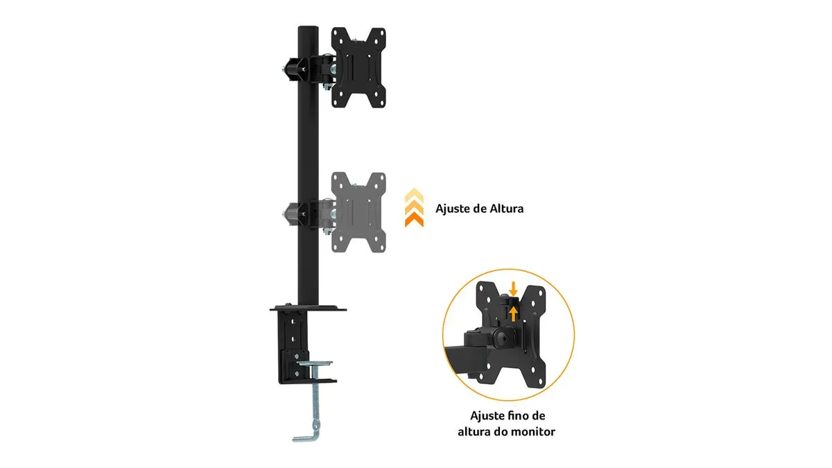 Suporte de Mesa para 1 Monitor 13'' a 27'' com Ajuste de Altura - Multilaser