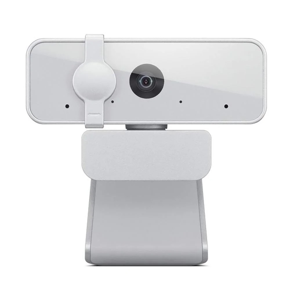 Webcam Lenovo 300 Full HD com 2 Microfones Integrados 1080P 30FPS USB Cinza Claro - GXC1E71383