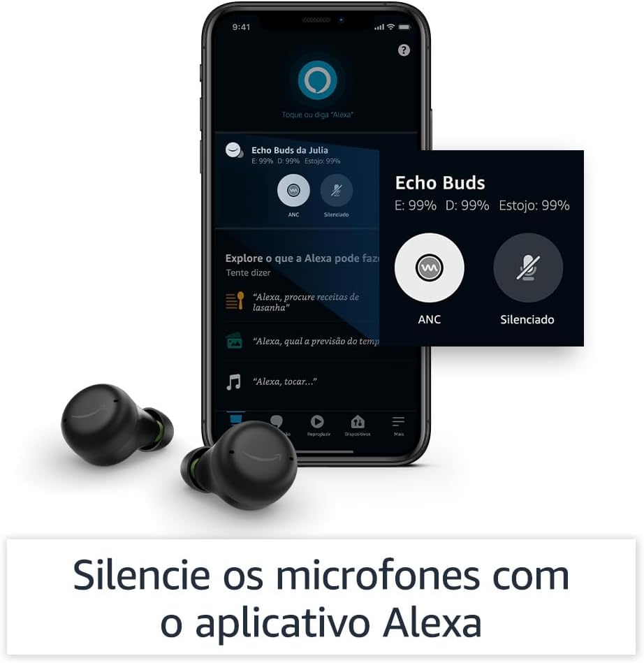 Fone de Ouvido TWS Echo Buds 2ª Ger com Alexa e Cancelamento de Ruído Ativo - Amazon