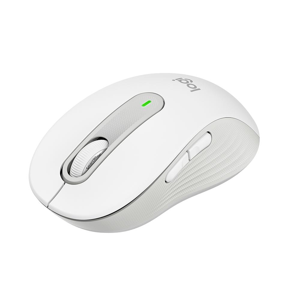 Mouse sem Fio Logitech Signature M650 L, 2000 DPI, 5 Botões, Silencioso, Bluetooth, USB, Branco