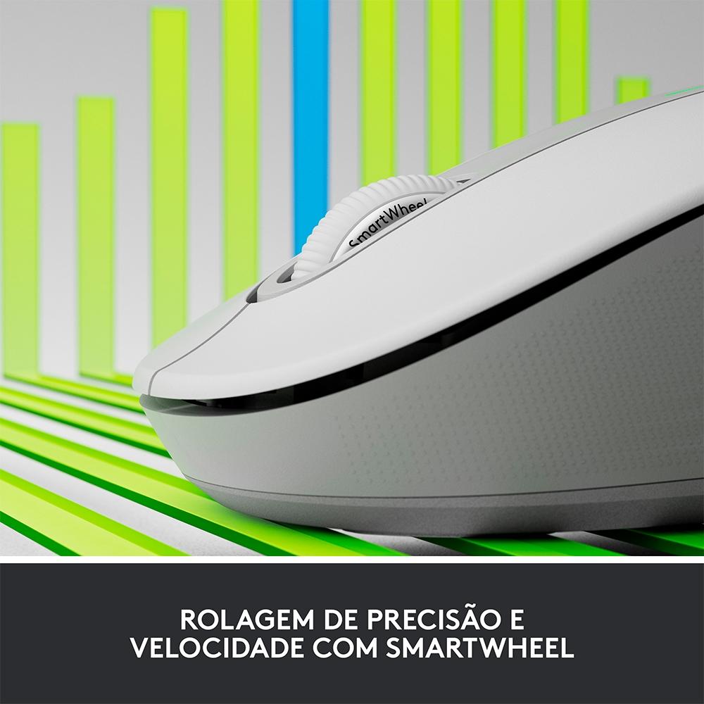 Mouse sem Fio Logitech Signature M650, 5 Botões, Silencioso, Bluetooth, USB, Branco