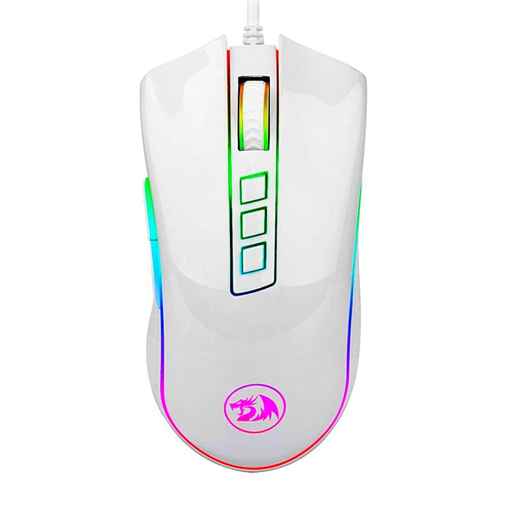 Mouse Gamer Redragon 10000dpi Cobra Lunar White RGB - M711W