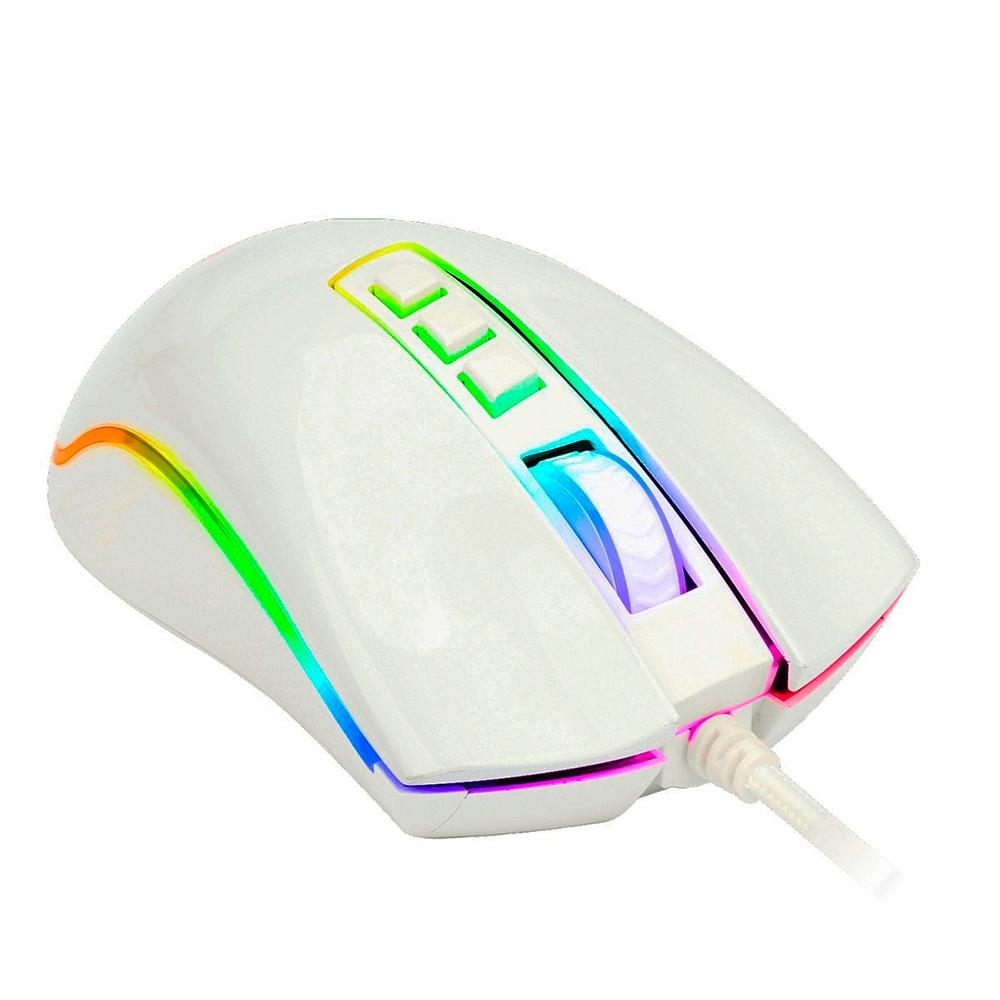Mouse Gamer Redragon 10000dpi Cobra Lunar White RGB - M711W