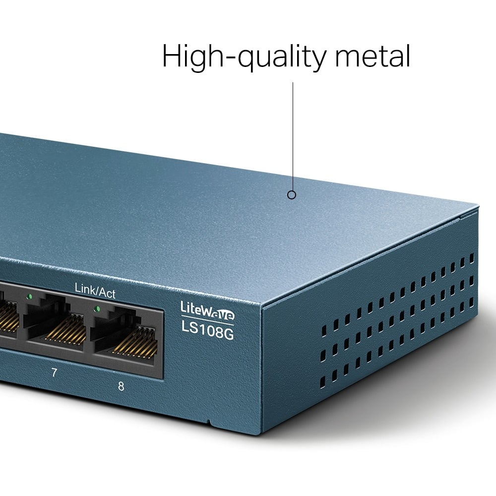 Switch 08P Gigabit 10/100/1000 Mbps LS108G Gabinete em Metal - Tp-Link