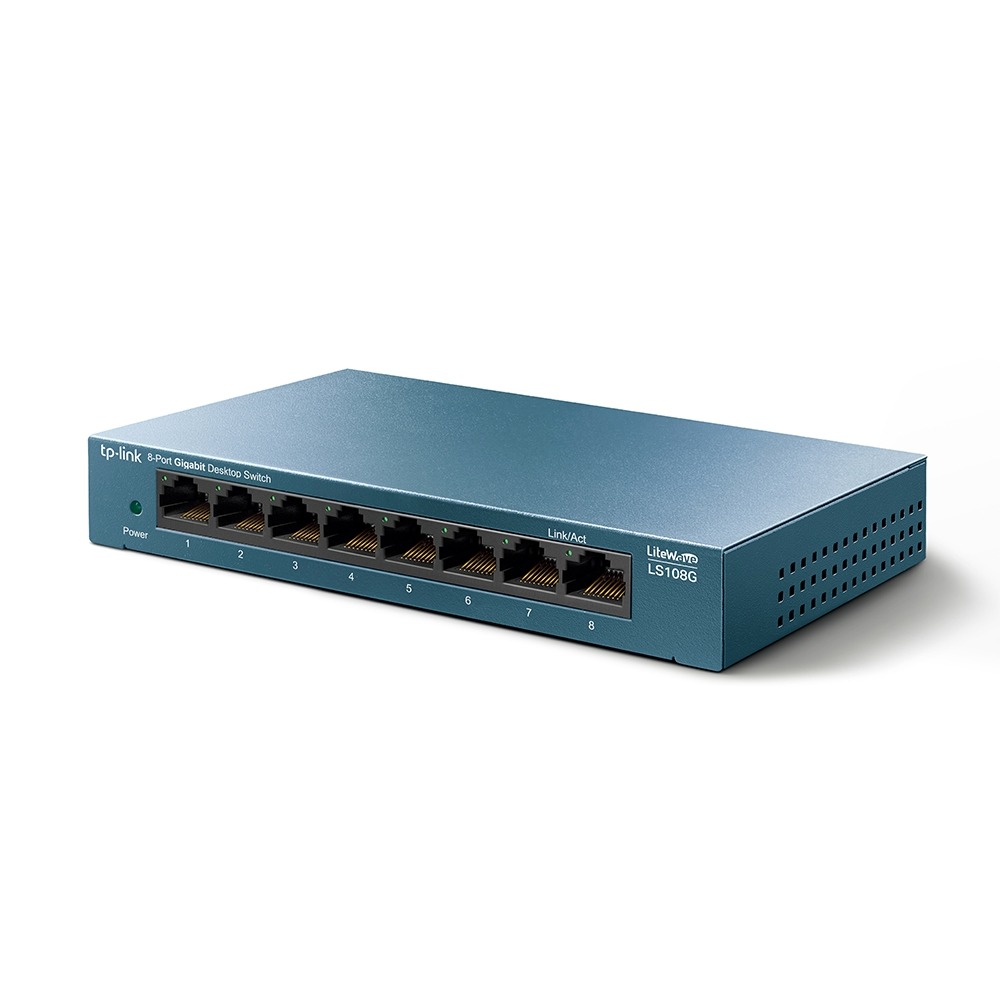 Switch 08P Gigabit 10/100/1000 Mbps LS108G Gabinete em Metal - Tp-Link