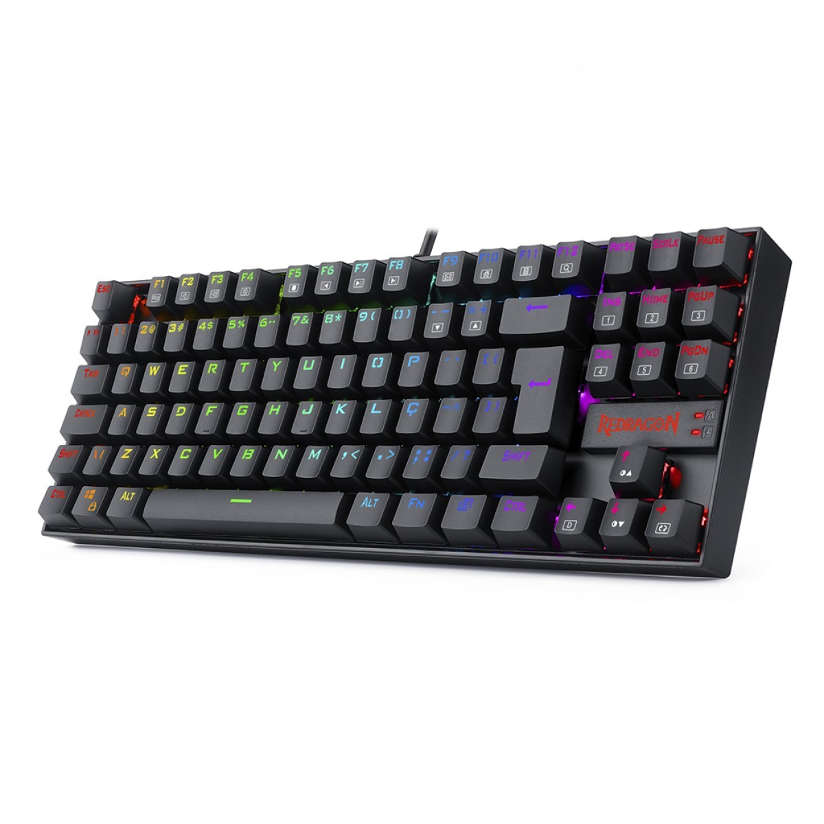 Teclado Gamer Magnético Redragon Kumara Pro, RGB, Switch Azul, Preto