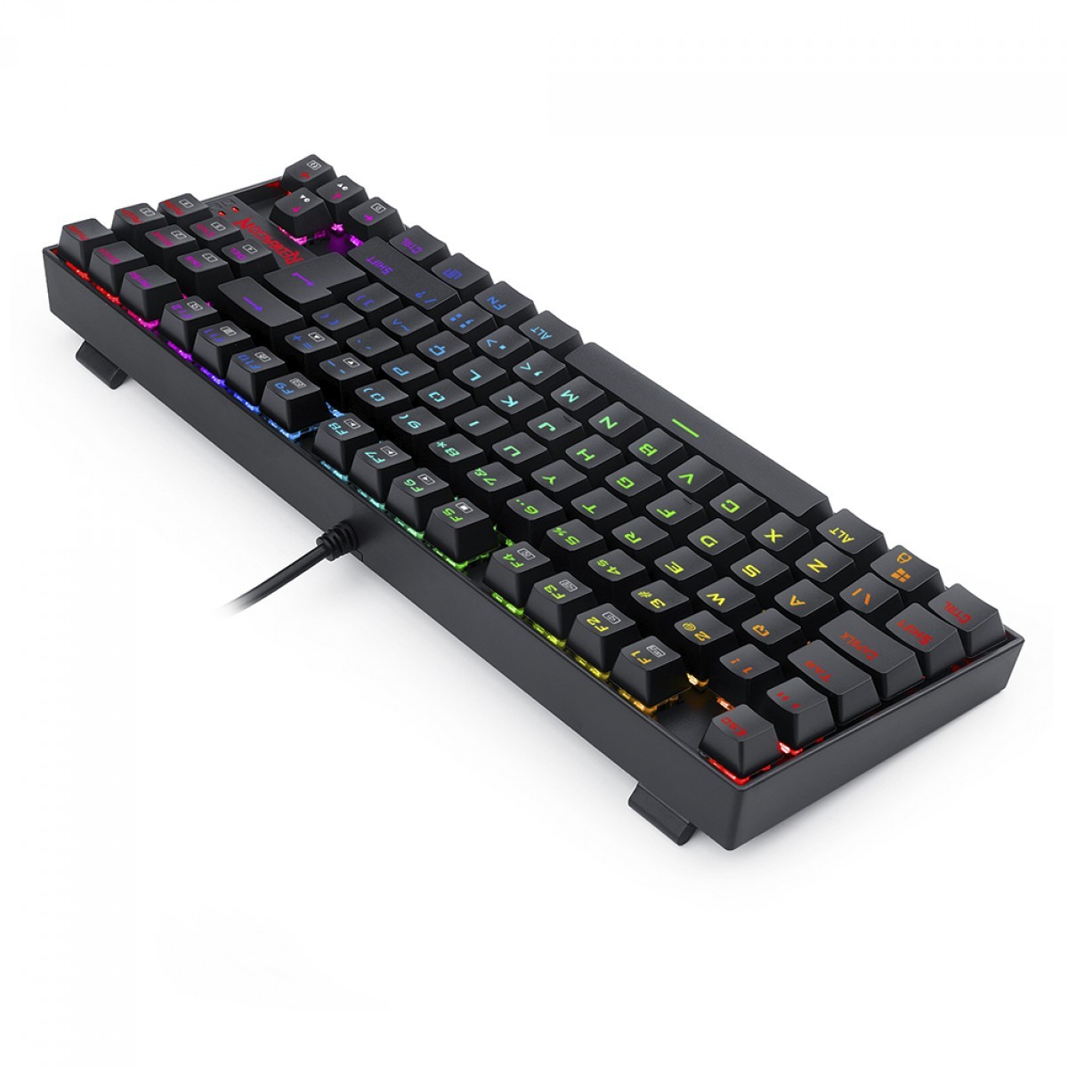 Teclado Gamer Magnético Redragon Kumara Pro, RGB, Switch Azul, Preto