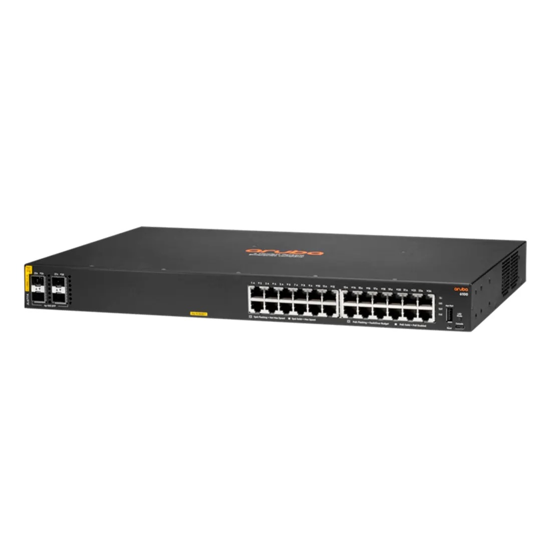 Switch HPE Aruba L2+ CX6100 24P 10/100/1000 (1GB) + 4P SFP+ 10GB Gerenciavel