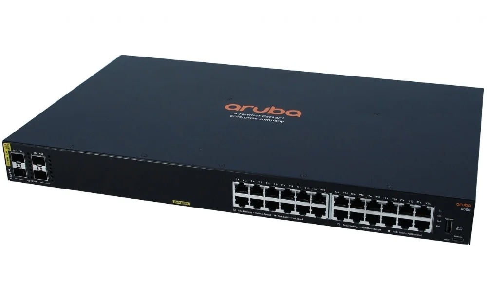 Switch HPE Aruba L2 CX6000 24P 10/100/1000 + 4P SFP - Gerenciavel