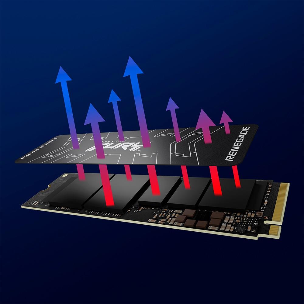 SSD M.2 NVMe 2TB Fury Renegade PCIe 4.0 Leitura 7300MB/s Gravação 7000MB/s - Kingston
