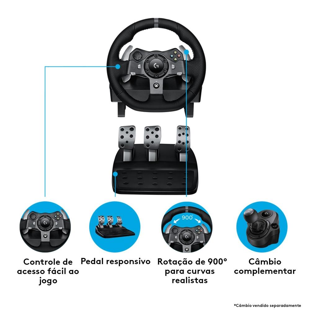Volante Logitech G920 Driving Force para Xbox Series x/S, Xbox One e PC - 941-000122