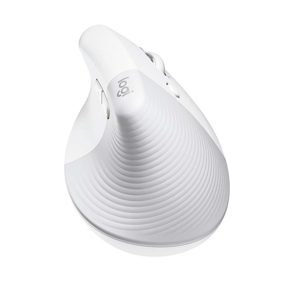 Mouse sem Fio Logitech Lift, 4000 DPI, 6 Botoes, Bluetooth, Ergonômico, USB, Branco