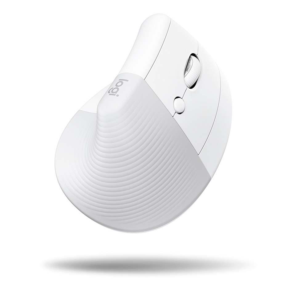 Mouse sem Fio Logitech Lift, 4000 DPI, 6 Botoes, Bluetooth, Ergonômico, USB, Branco