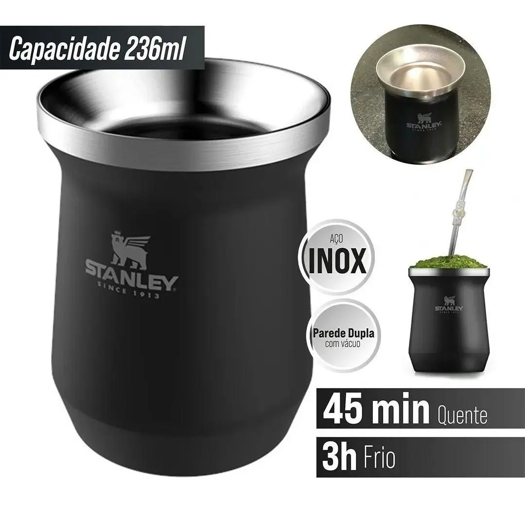 Cuia Térmica Matte 236ml Preto - Stanley