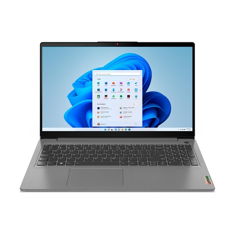 Notebook Lenovo IdeaPad 3I i7-1165G7 8GB 256GB SSD Iris Xe 15.6" FHD Windows 11 Home - Cinza