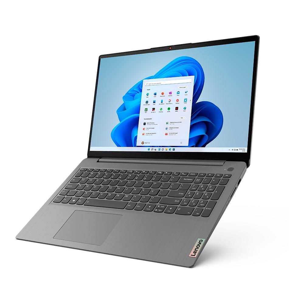 Notebook Lenovo IdeaPad 3I i7-1165G7 8GB 256GB SSD Iris Xe 15.6" FHD Windows 11 Home - Cinza