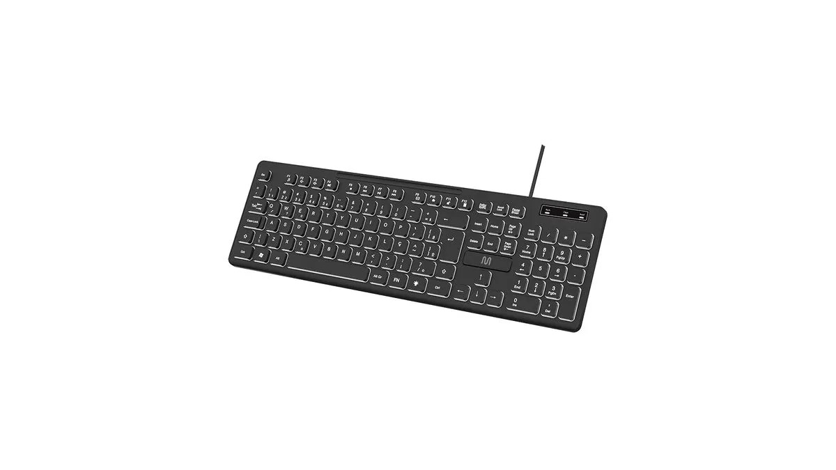 Teclado com Fio Multilaser TM700, Iluminado, Teclas Silenciosas, USB, Preto, TC268