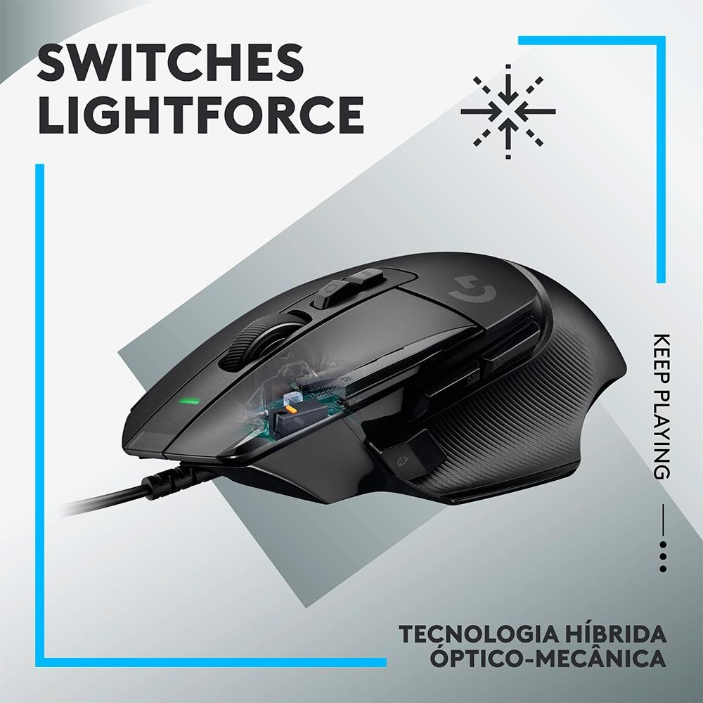 Mouse Gamer Logitech G502 x, Switch Ligthforce, 13BOTOES Programaveis, Hero 25K, Pc,mac'os,windows