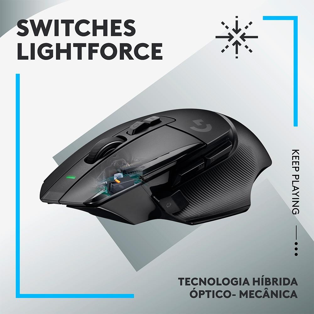 Mouse Gamer sem Fio Logitech G502 x Lightspeed, Hero 25K, 13BOTOES Programaveis,pc,mac'os,windows
