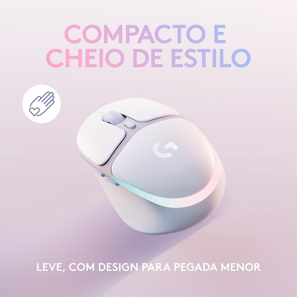 Mouse Gamer sem Fio Logitech G705 Lightspeed RGB,COMPACTO,6BOTÕES,BATERIA Recarregavel,bluetooth-Branc