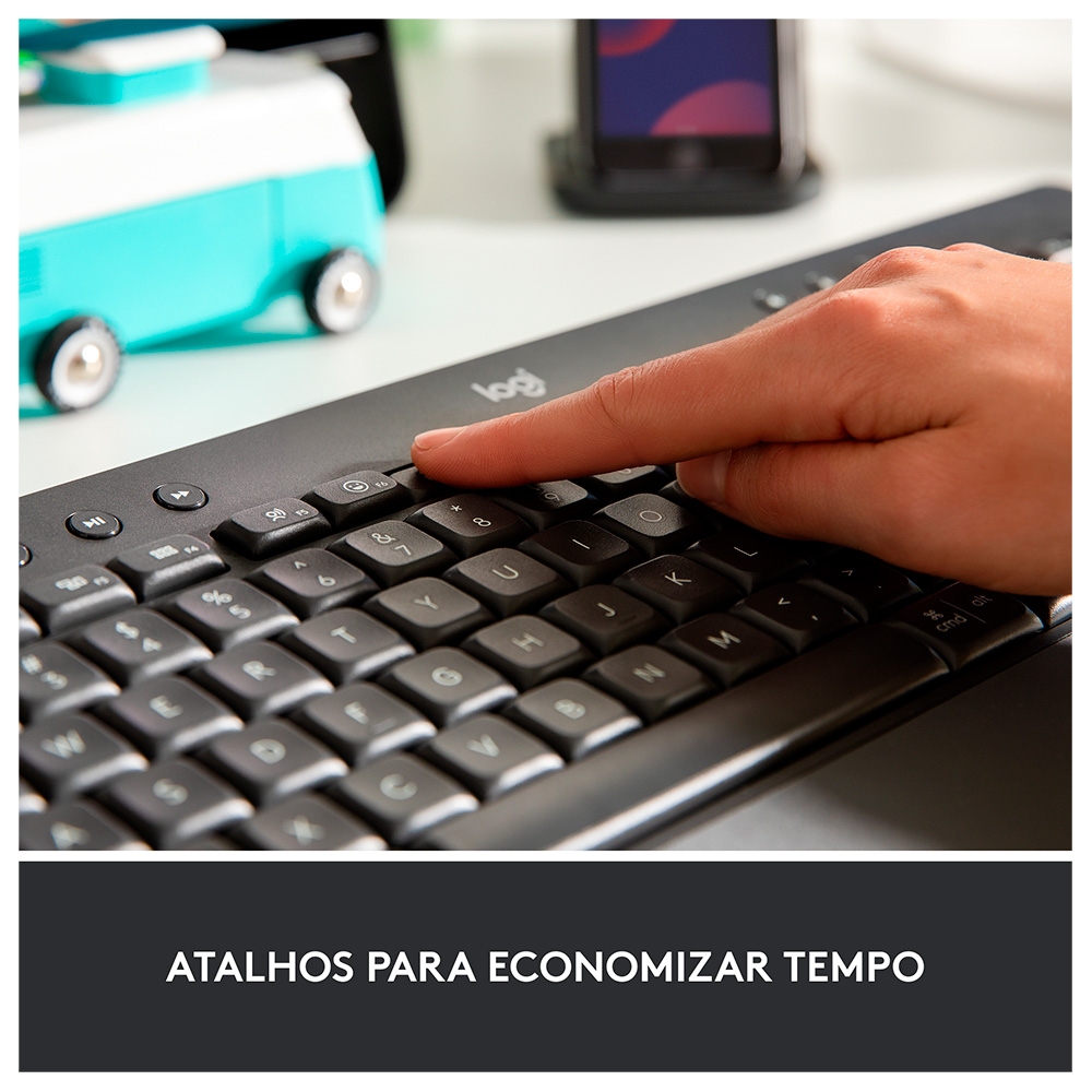 Teclado sem Fio Logitech Signature K650, Bluetooth, USB, com Apoio para as Mãos, Padrão Us, Grafite