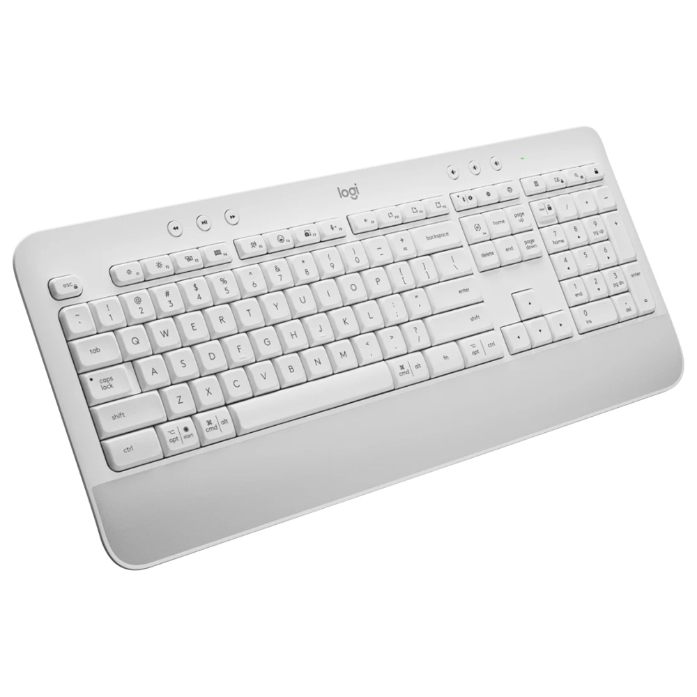 Teclado sem Fio Logitech Signature K650, Bluetooth, USB, com Apoio para as Mãos, Padrão Us, Branco