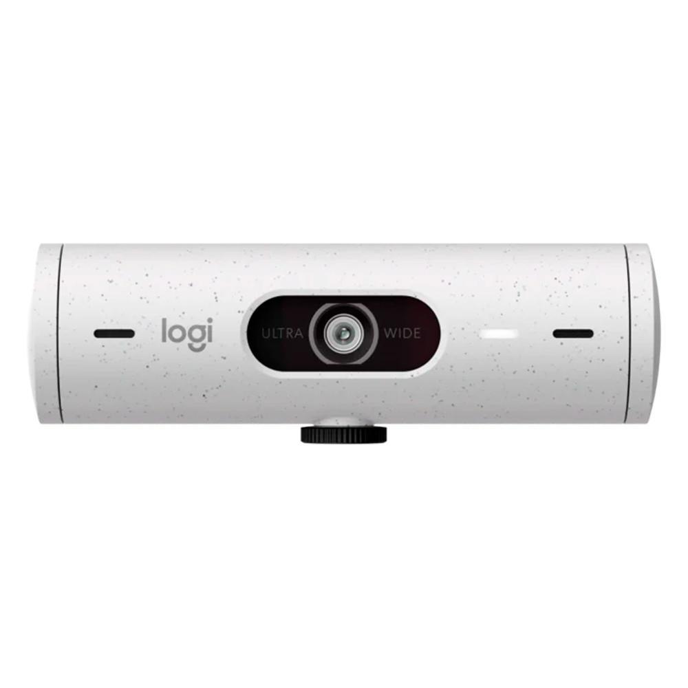 Webcam Full HD Logitech Brio 500, 1080P, 30 Fps, Microfones Duplos, USB-C, Suporte Incluso, Branco