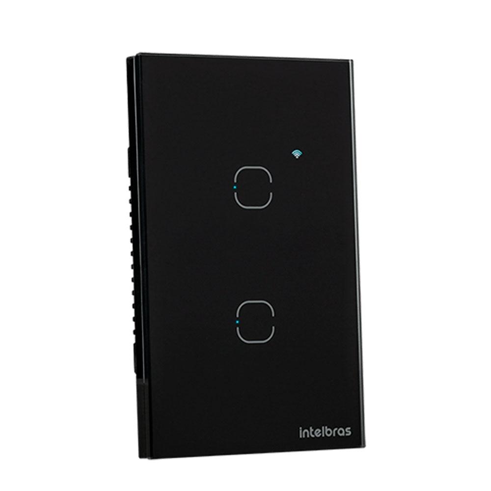 Interruptor Smart Wi-Fi 2 Teclas Ews 1002 Touch com Alexa Bivolt Preto - Intelbras