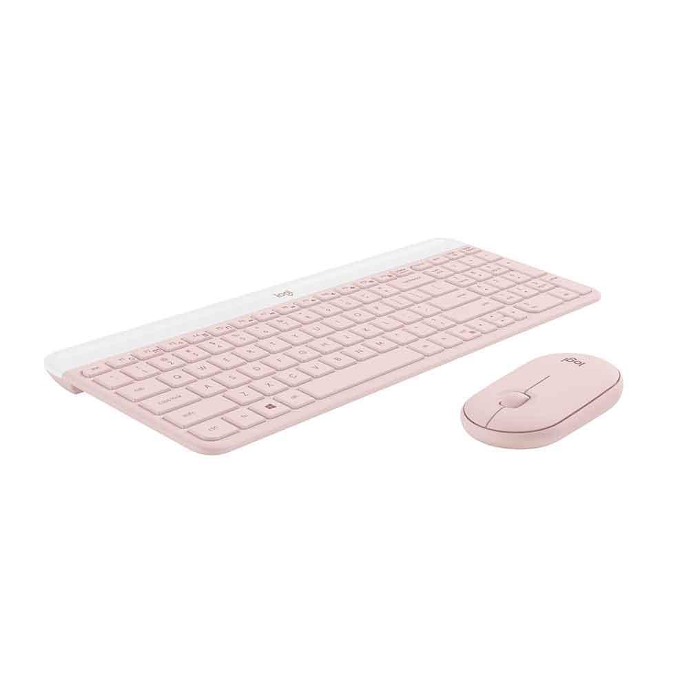 Teclado e Mouse sem Fio Logitech MK470, Slim Ultrafino, Teclas Silenciosas, Plug And Play, Rose