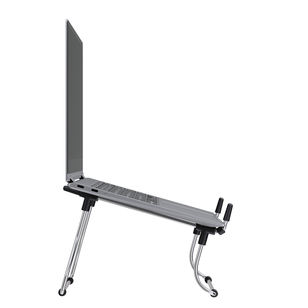 Suporte para Notebook Steel, com Regulagem de Altura, Certificado NR17, Cromo- Reliza