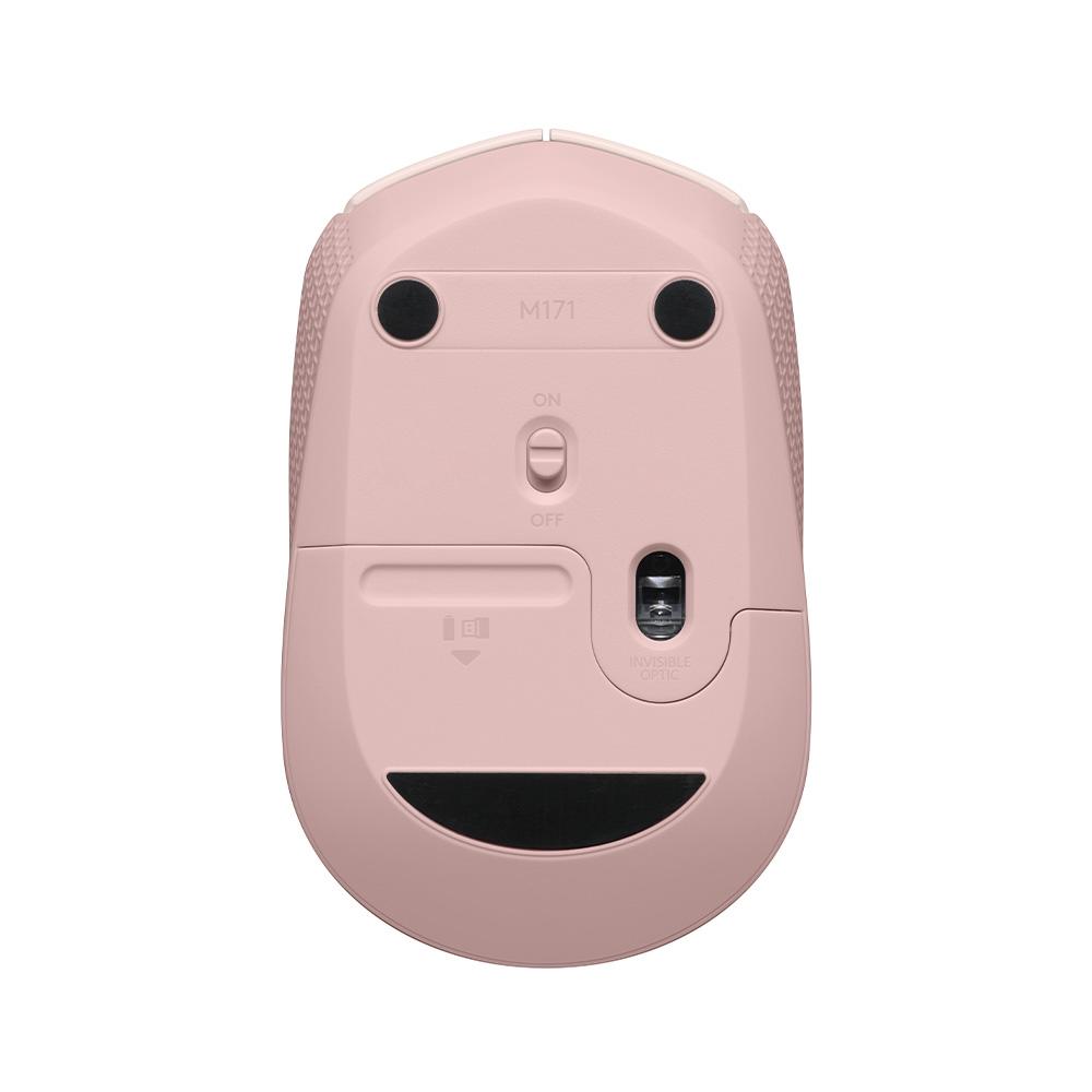 Mouse sem Fio Logitech M170 Rosa, com Design Ambidestro Compacto, Conexão USB, Pilha Inclusa