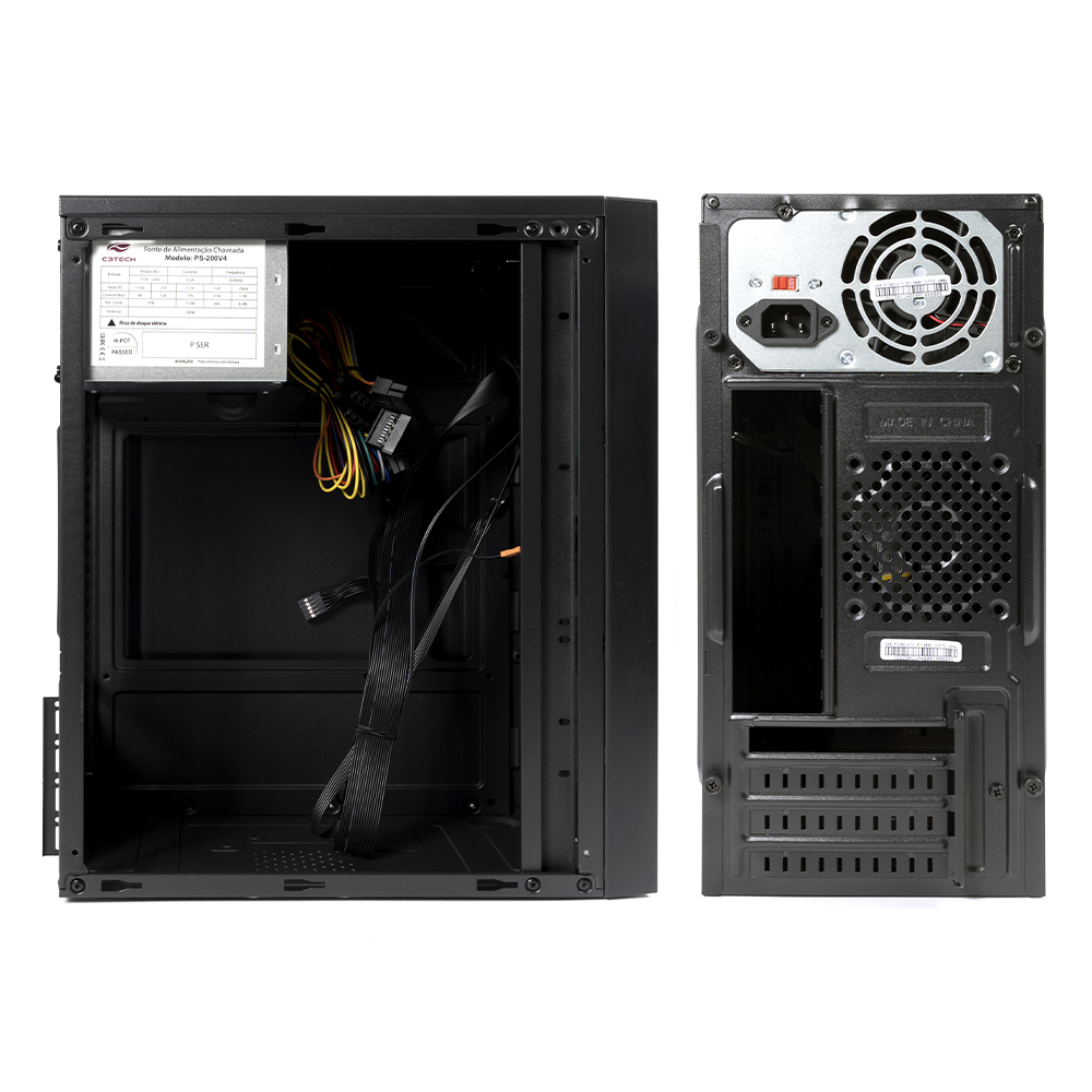 Gabinete Office Micro-ATX MT-31BK, Mini-ATX, com Fonte sem Fonte 200W C3Tech