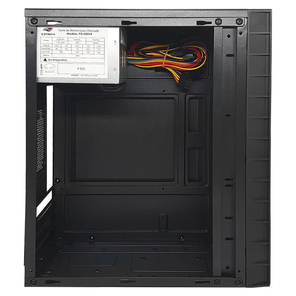 Gabinete Office Mini-Tower Micro-ATX MT-32BK com Fonte 200W - C3Tech