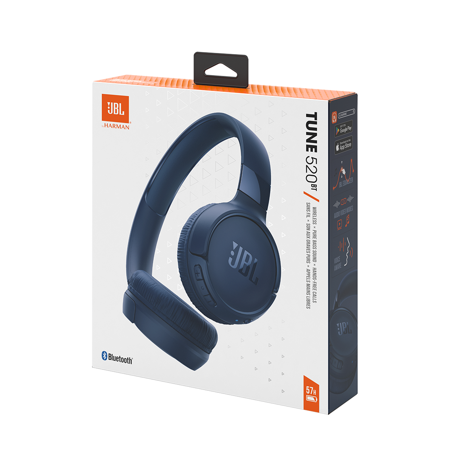 Fone de Ouvido sem Fio JBL Tune 520BT Azul, BT, Bateria até 57H, Comando de Voz, JBLT520BTBLU