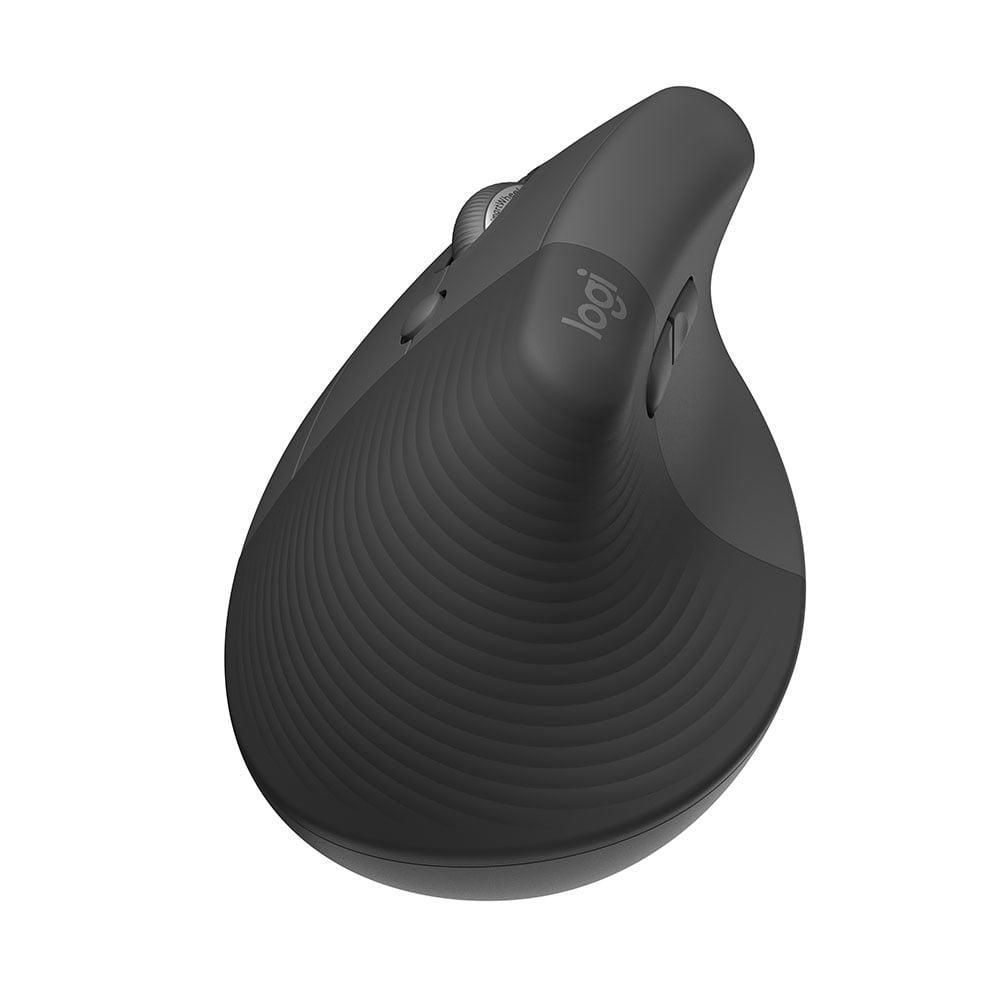 Mouse sem Fio Logitech Lift Left para Canhoto, 4000 DPI, 6 Botões, Bluetooth, Ergonômico, USB-Grafite