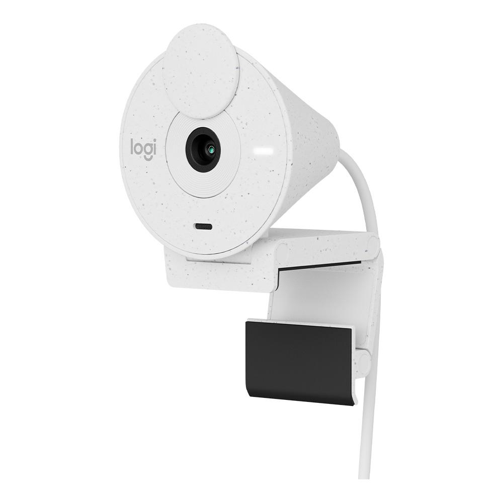 Webcam Full HD Logitech Brio 300, 1080P, 30 Fps, USB-C, Microfone Integrado, Branco - 960-001440
