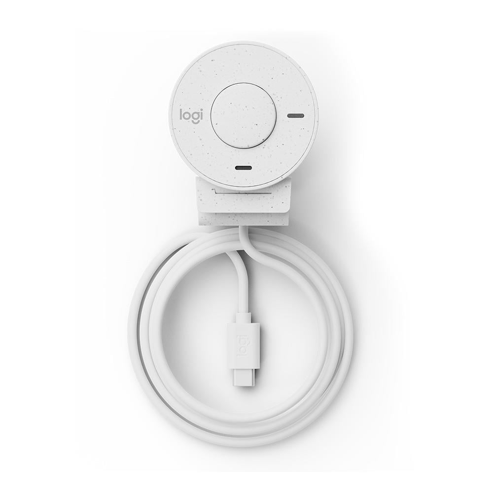 Webcam Full HD Logitech Brio 300, 1080P, 30 Fps, USB-C, Microfone Integrado, Branco - 960-001440