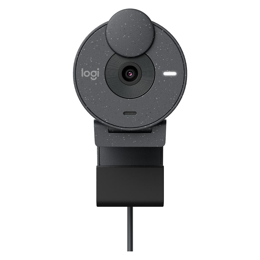 Webcam Full HD Logitech Brio 300, 1080P, 30 Fps, USB-C, Microfone Integrado, Grafite- 960-001413